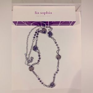 Lia Sophia silver color with stone necklace